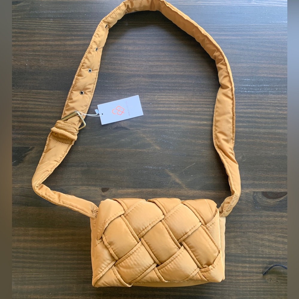 Street Level -  Nylon Puffy Crossbody Bag Yellow Mustard